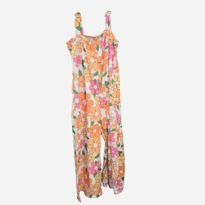 WOMENS‎ 70'S RETRO INSPIRED FLOWER POWER JUMPSUIT SIZE L